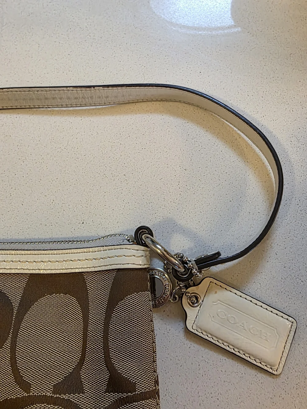 Coach Signature Canvas Shoulder Bag in Brown/Beige